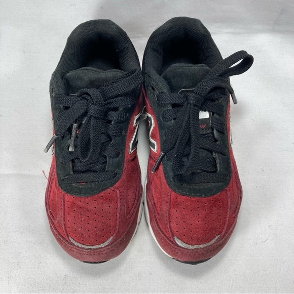 New Balance 990v4 Sneakers Kids Shoes Red Suede Athletic Running Shoes - Picture 4 of 10